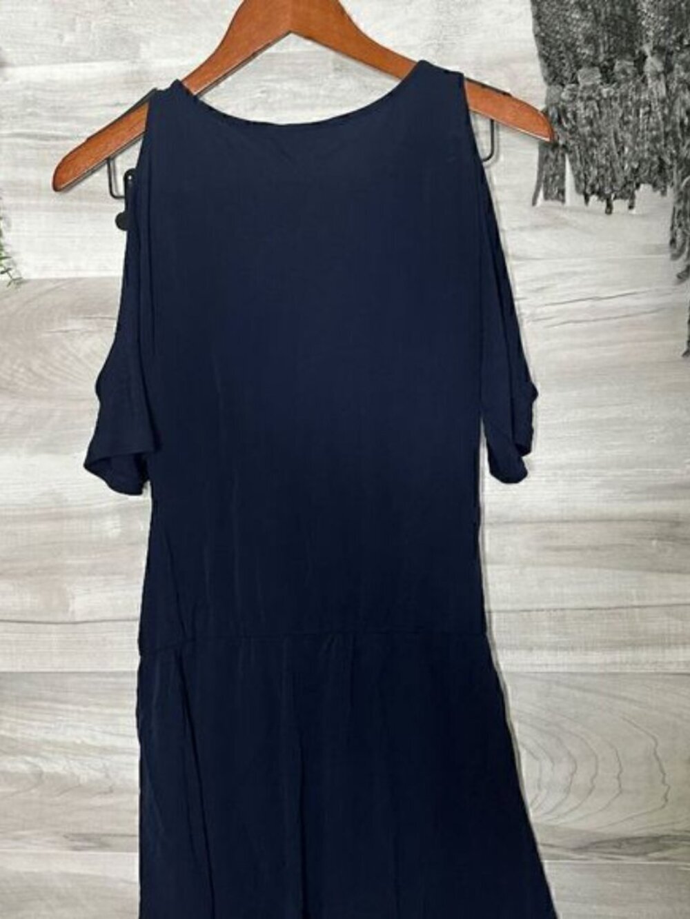 Jay Godfrey Womens Navy Midnight Blue Open Shoulder Tunic Flowy Dress Size 0 - Picture 6 of 9
